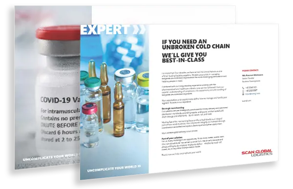Scan Global Logistics brochure showcasing cold chain solutions for temperature-controlled shipments